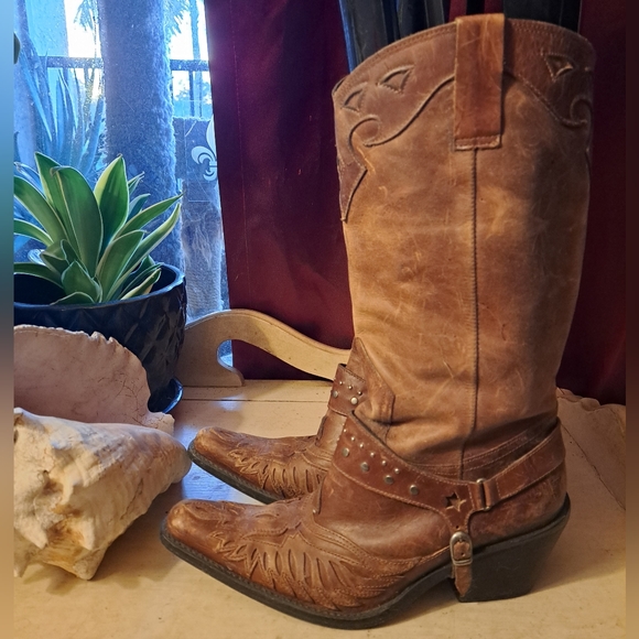 Vintage Mia Women's Brown Leather Boots 7.5 M - Picture 1 of 6